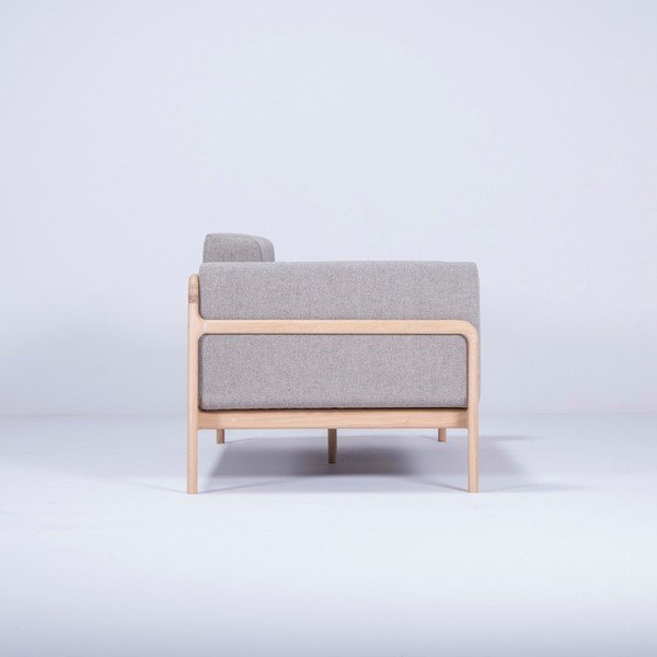 Sivi kauč s konstrukcijom od masivnog hrastovog drveta Gazzda Fawn, 180 cm-image-3