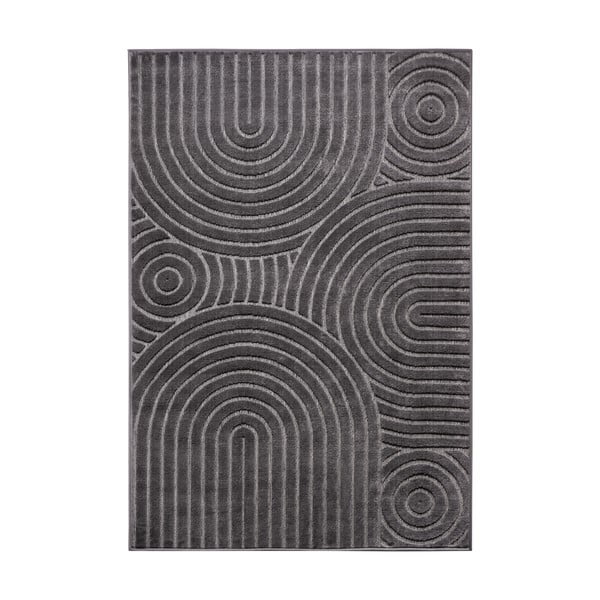 Antracitno sivi tepih 67x120 cm Iconic Wave – Hanse Home