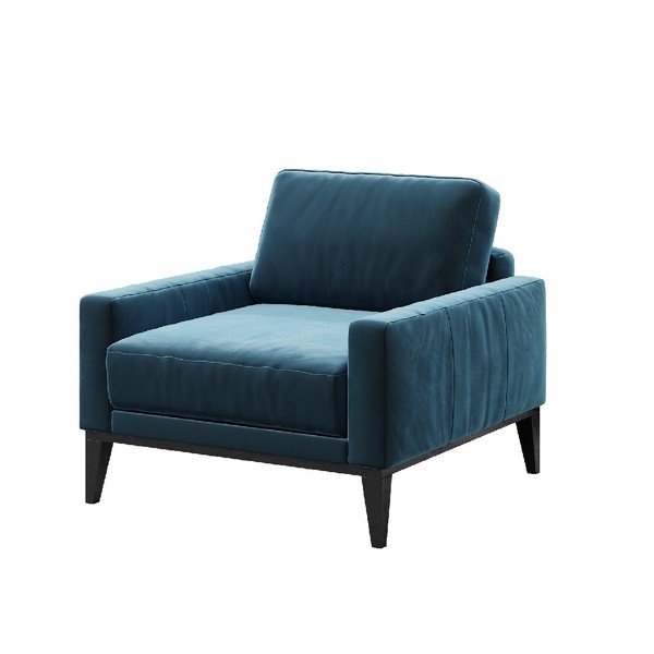 Plava baršunasta fotelja MESONICA Musso-image-2