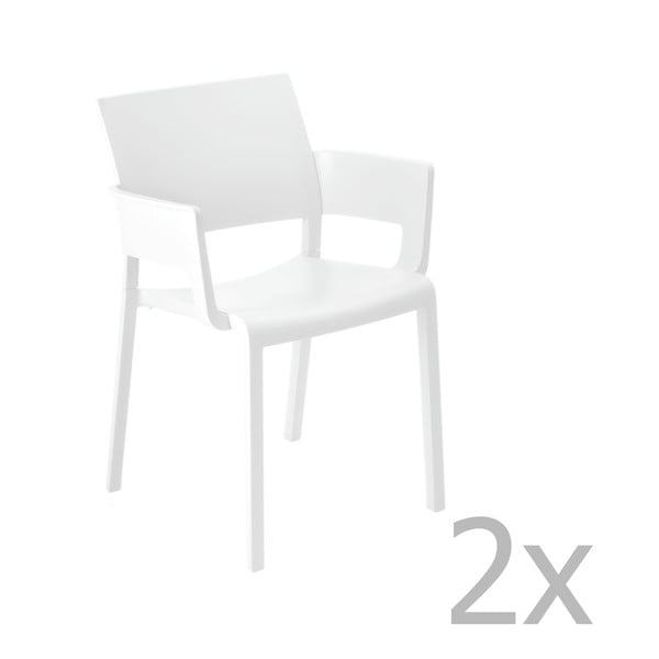 Set od 2 bijele vrtne stolice Resol Fiona