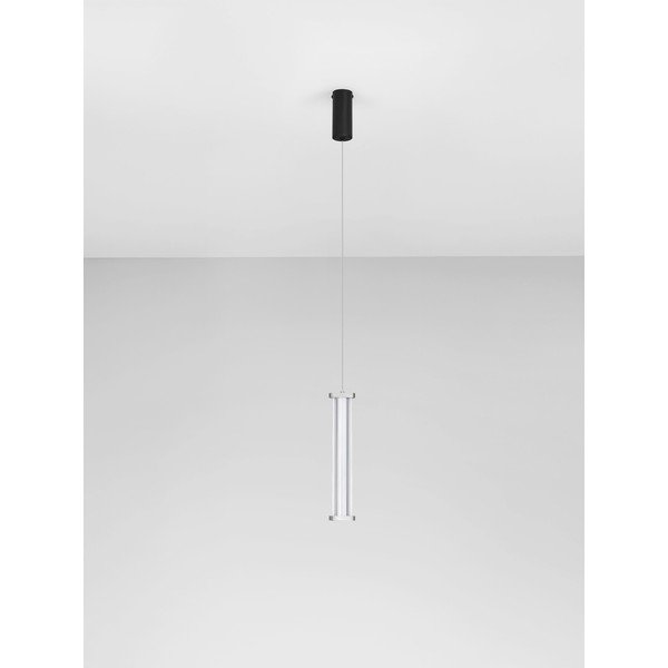 Mat crna/u mat srebrnoj boji metalna LED viseća svjetiljka s mogućnosti zatamnjivanja sa sjenilom od akrilnog stakla ø 6 cm Pheme – Nova Luce-image-3