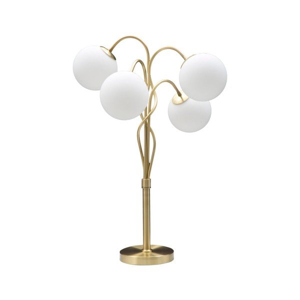 Bijela/u zlatnoj boji stolna lampa sa staklenim sjenilom (visina 74 cm) Glamy – Mauro Ferretti