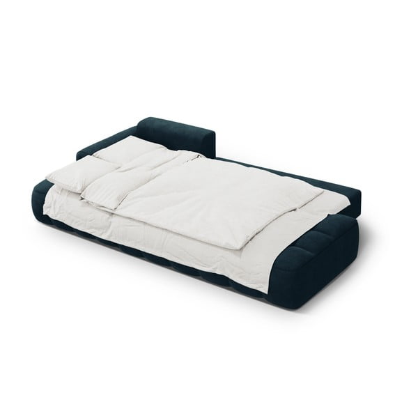 Petrolej zelena baršunasti sklopiva/s prostorom za odlaganje kutna garnitura (s lijevim kutom/s ležaljkom) Linz – Cosmopolitan Design-image-4