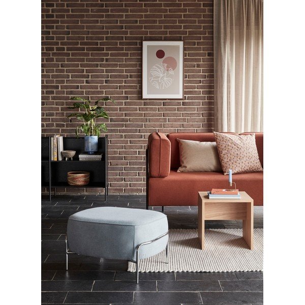 Svijetloplavi pouf Hübsch Chrome-image-1