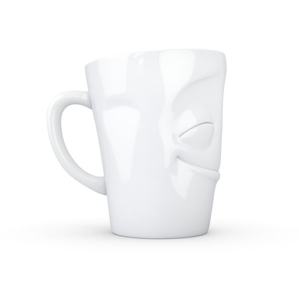 Bijela porculanska šalica s ručkom, zadovoljan, 58products, 350 ml-image-4