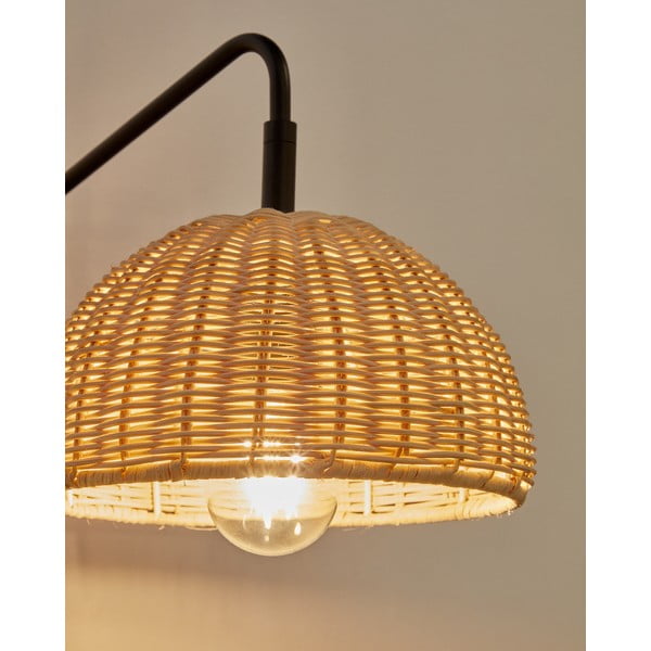 Crna/u prirodnoj boji zidna lampa ø 23 cm Damila – Kave Home-image-1