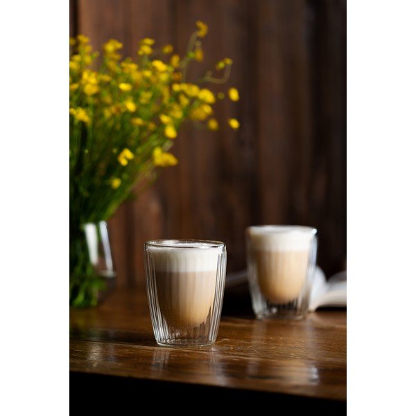 Staklene šalice u setu 2 kom za cappuccino 250 ml Livio Duo – Vialli Design-image-4