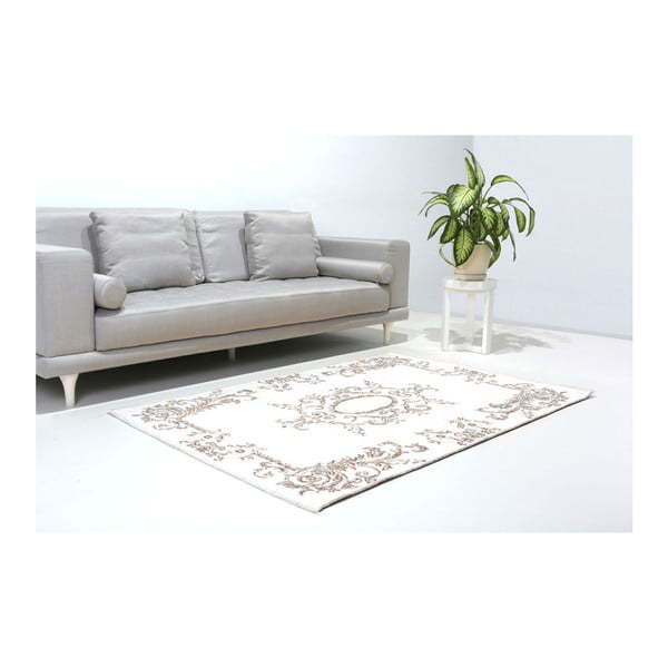 Dvostrani bijelo-smeđi tepih Vitaus Ally, 77 x 200 cm-image-1