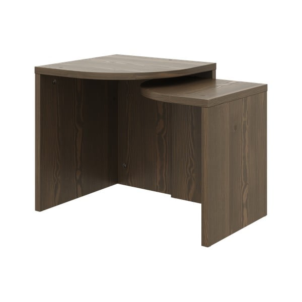 Tamno smeđi stolići za kavu u setu 2 kom od masivnog bora Combine – Karup Design