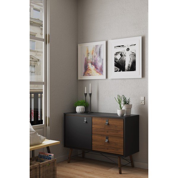 Crna komoda Tvilum Ry, 102 x 72 cm-image-1