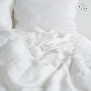 Bijela lanena posteljina za bračni krevet 200x200 cm White – Linen Tales