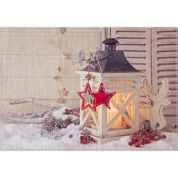 Tepih Vitaus Božićni lampion sa malom crvenom zvijezdom, 50 x 80 cm