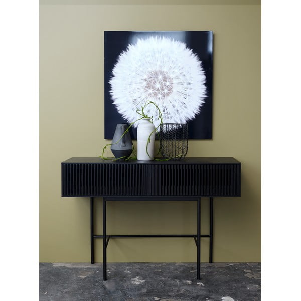 Crni konzolni stol od hrastovog drva s metalnim nogama Canett Oxford, duljina 120 cm-image-1