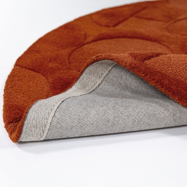 Ručno rađen vunen okrugao tepih boje terakote ø 160 cm Gigi – Flair Rugs-image-4