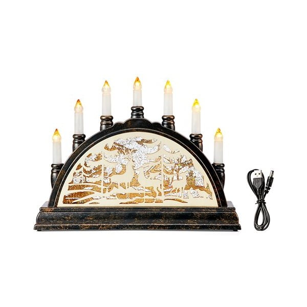 Tamno smeđi svjetlosni ukras s božićnim motivom Karsten – Markslöjd