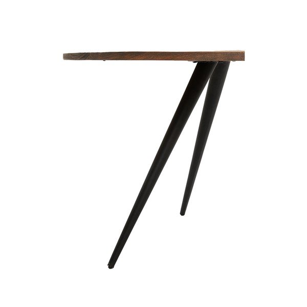 Crni/tamno smeđi okrugli blagovaonski stol s pločom stola od bagrema ø 120 cm Turi – Light & Living-image-3