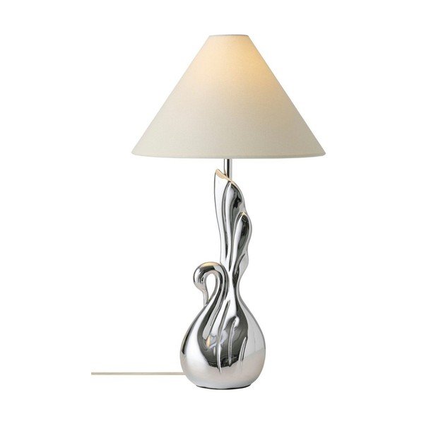 Bijela/u srebrnoj boji stolna lampa od polyresina (visina 53 cm) Swan – Ellos Home