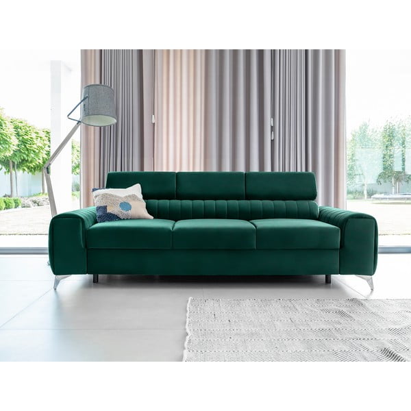 Zelena baršunasti sklopiva sofa 261 cm Laurence – ELTAP-image-3