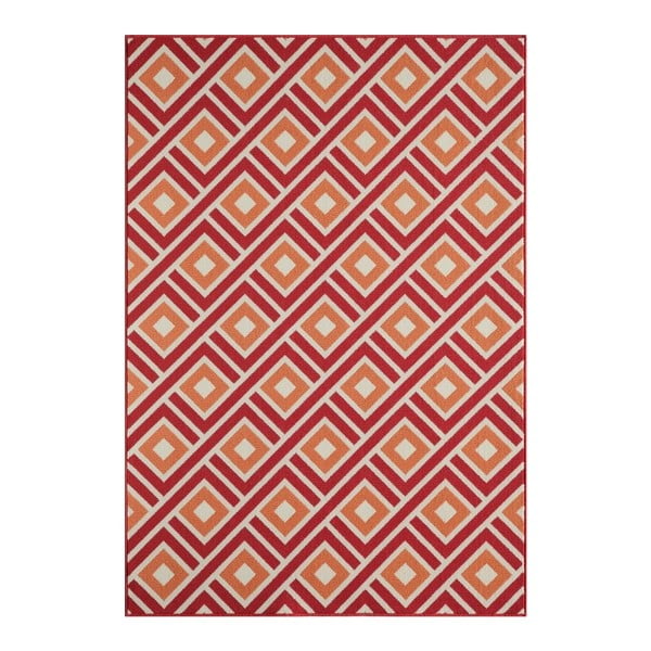 Crveno-narančasti vanjski tepih Floorita Greca, 160 x 230 cm