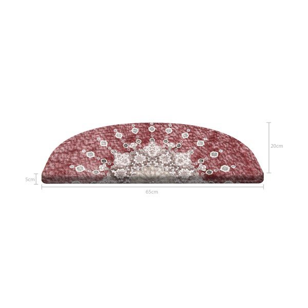 Crveni tepisi za stepenice u setu od 16 kom Chakra - Vitaus, 65 x 20 cm-image-4