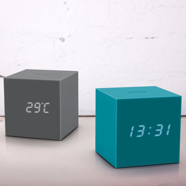 Plava LED budilica Gingko Gravity Cube-image-1