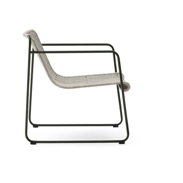 Prljavo zelena metalna vrtna fotelja Maurina – Kave Home-image-3