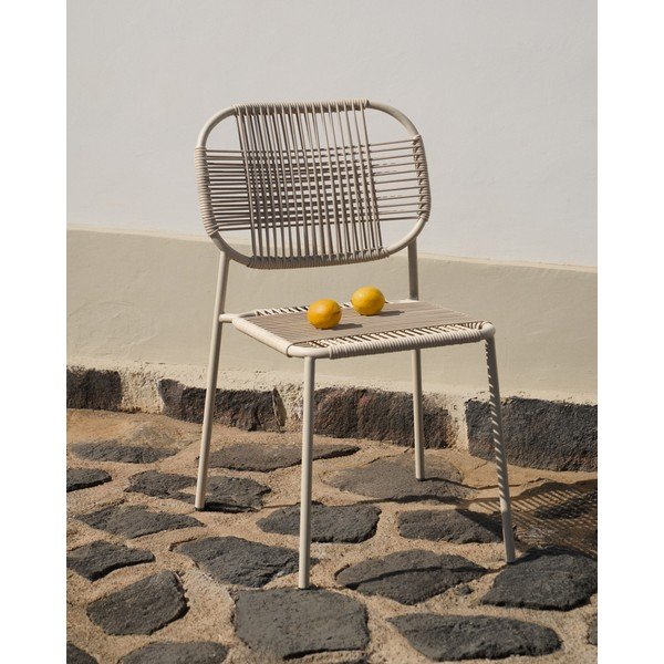 Bež metalna vrtna stolica Talaier – Kave Home-image-1