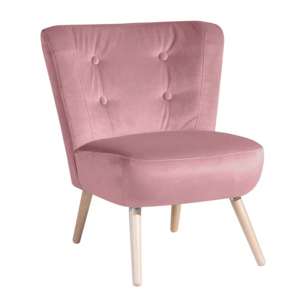 Ružičasta fotelja Max Winzer Neele Velvet