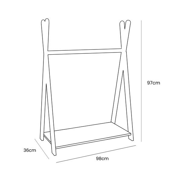 Dječja vješalica u dekoru bora u prirodnoj boji 98x97 cm Montessori – Meowbaby-image-1
