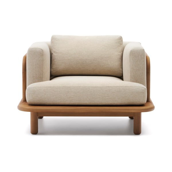 Bež/u prirodnoj boji vrtna fotelja od masivnog drveta Turqueta – Kave Home-image-2