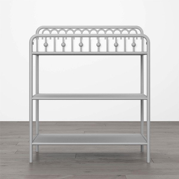 Svijetlo siva metalna visoka dječja komoda s promjenjivim stolom 87x102 cm Monarch Hill – Støraa-image-4