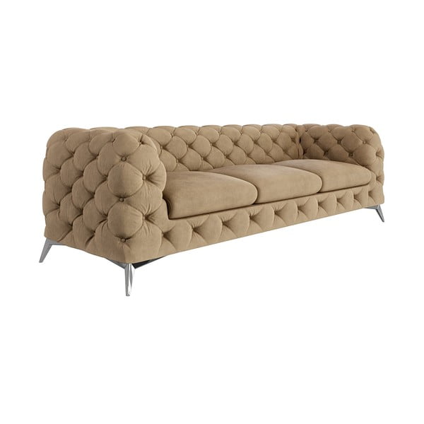 Svjetlo smeđa baršunasti sofa 243 cm Chelsea – Ropez-image-1