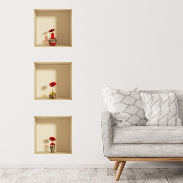 Set od 3 naljepnice s 3D efektom Ambiance Gerberas-image-1