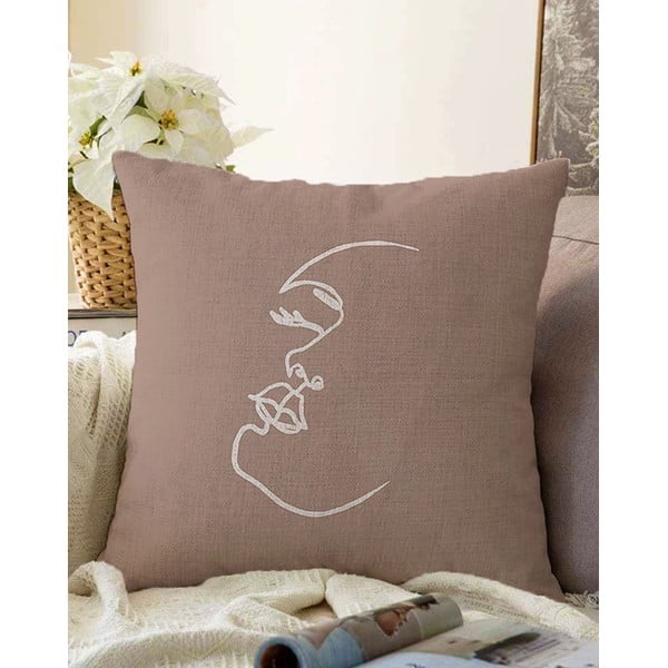 Bež jastučnica s udjelom pamuka Minimalist Cushion Covers Profile, 55 x 55 cm
