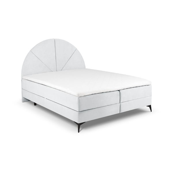 Svijetlo sivi boxspring krevet s prostorom za pohranu 180x200 cm Sunset - Cosmopolitan Design