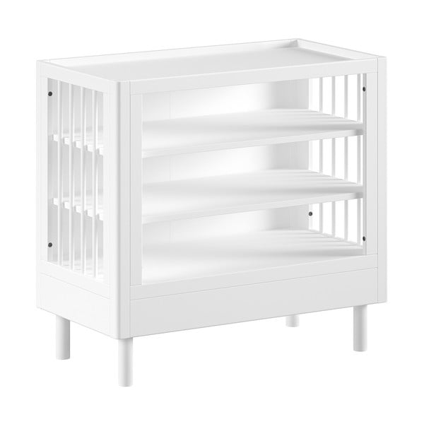 Bijela dječja komoda od masivne bukve s promjenjivim stolom 100x95x55 cm Forrest – Vipack