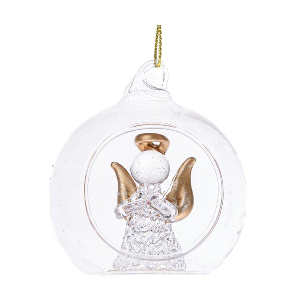 Stakleni božićni ukras ø 6 cm Angel – Dakls