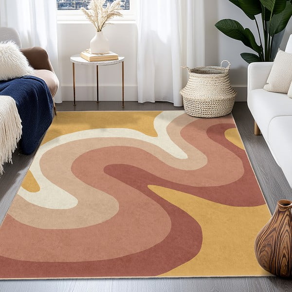 Oker žuti/prljavo rozi periv tepih 60x100 cm Strawberry Creamsicle – Mila Home-image-4