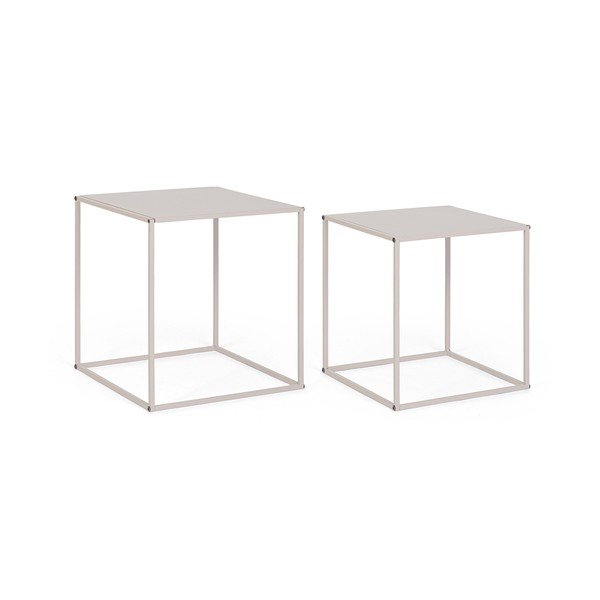 Bež metalni stolići za kavu u setu 2 kom 38x38 cm Alrik – Yes Everyday-image-2