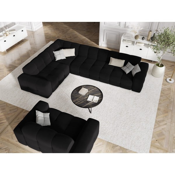 Sofa crni baršun 156 cm Kendal - Micadoni Home-image-1
