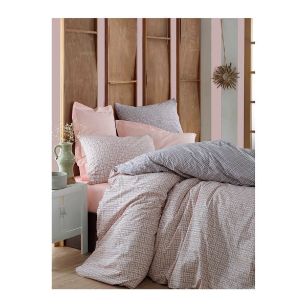 Pamučna posteljina s plahtama za krevet za jednu osobu Materro Makuna, 160 x 220 cm