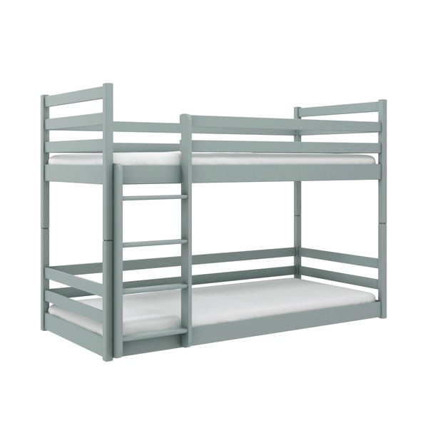 Sivi dječji krevet od borovine na kat 80x200 cm Mini - Lano Meble