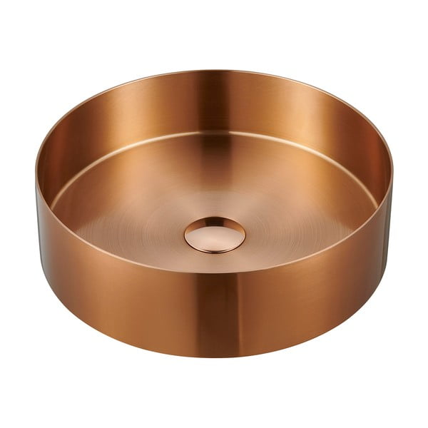 Okrugao umivaonik od nehrđajućeg čelika u bakrenoj boji ø 38 cm Aurum – Sapho