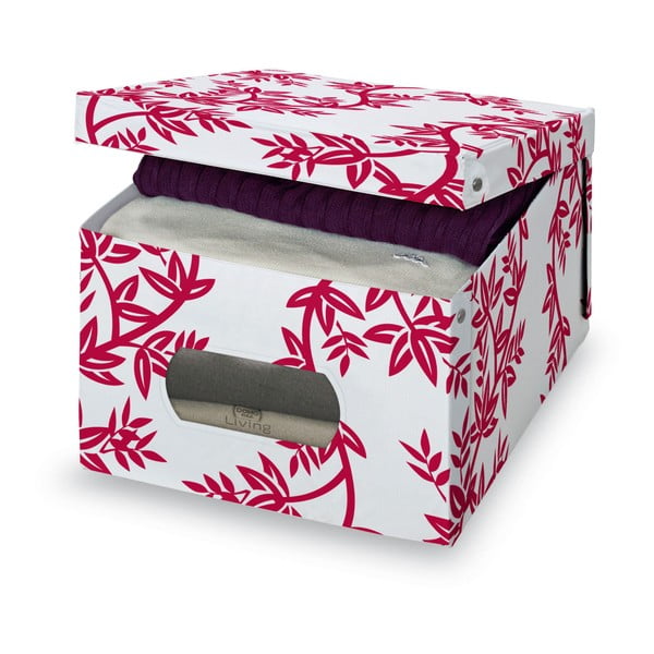 Crveno-bijela kutija za odlaganje Domopak Living, visina 24 cm