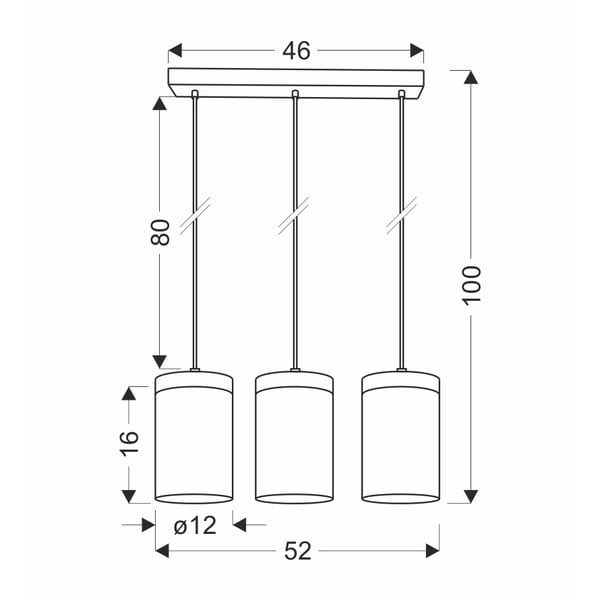 Crna/u prirodnoj boji viseća svjetiljka sa staklenim sjenilom ø 12 cm Wels – Candellux Lighting-image-1
