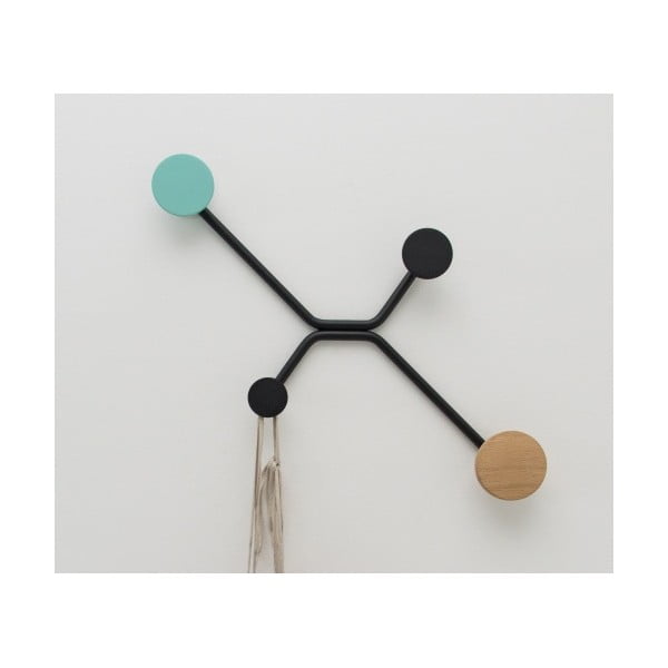 Crni stalak za kapute menta zeleni detalj Gazzda Hook-image-3