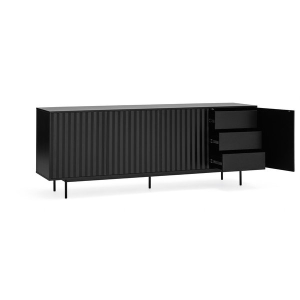 Crna niska komoda 211x80 cm Sierra – Teulat-image-3