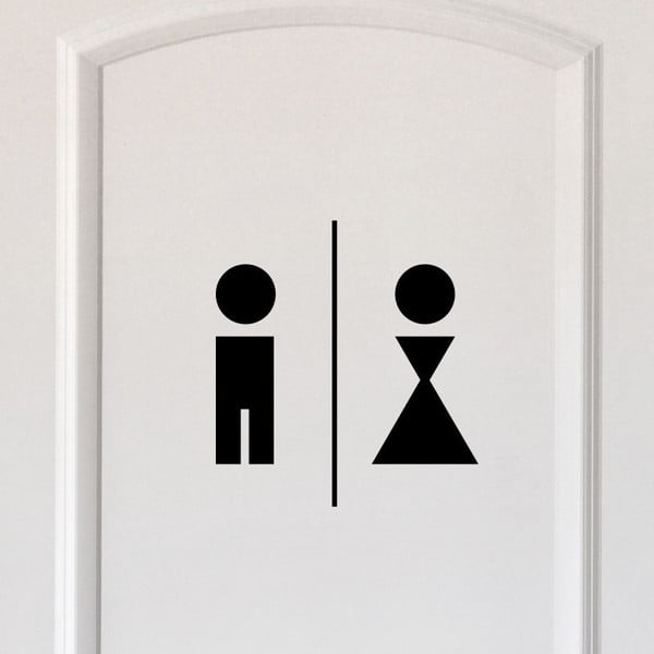 Ambiance crna naljepnica Man And Woman Restroom-image-2
