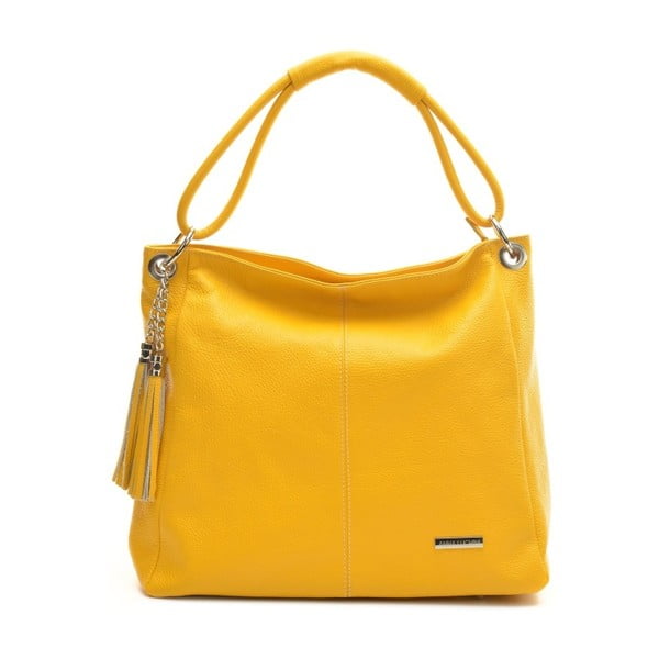 Senf žuta kožna torbica Anna Luchini Giallo