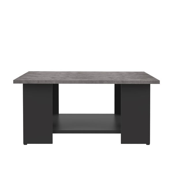 Crni stolić za kavu s pločom u betonskom dekoru 67x67 cm Square - TemaHome 